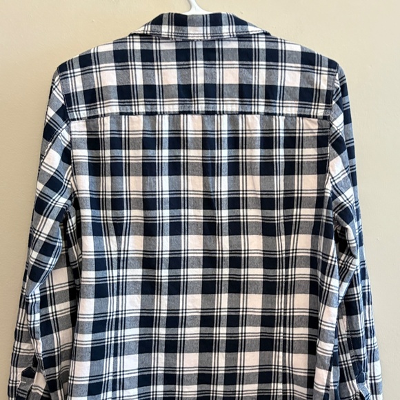 $9🎅🏼Tommy Hilfiger Black White & Baby Pink Plaid Button-Up Long Sleeve Flannel - Picture 11 of 15